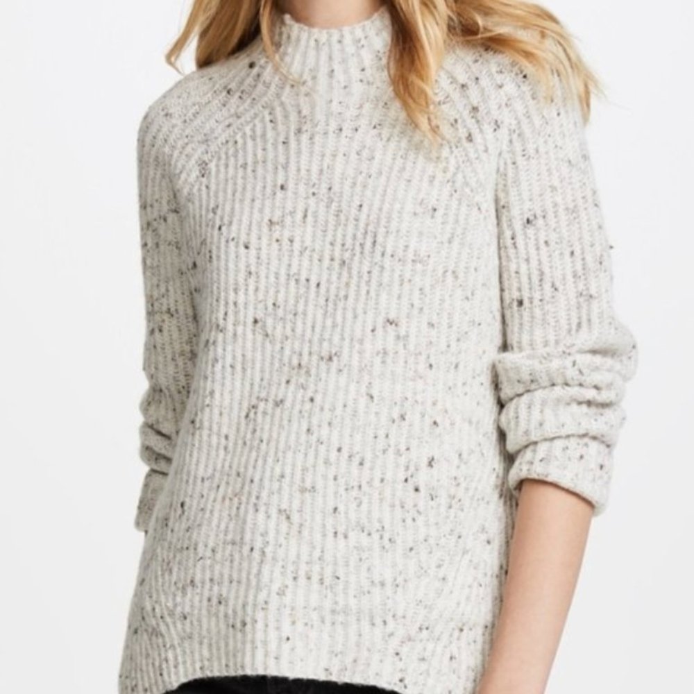 Cream with gray specks Northfield Mockneck Sweater